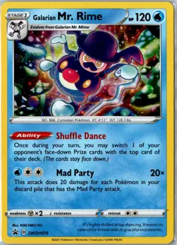 Pokemon Card - Galarian Mr. Rime SWSH079 Sword & Shield Promo Cosmo Holo NM - Image 1
