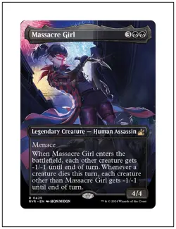 1x Massacre Girl, Anime Borderless Art, Magic MTG NM - Image 1