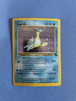 Lapras 10/62 Unlimited Holo Rare Fossil Pokemon Card - Lightly played - Image 1