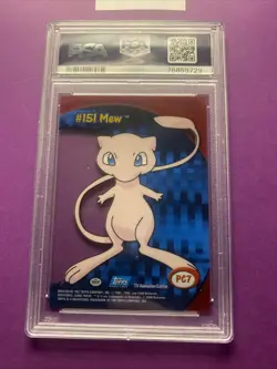 2000 Topps Pokemon TV #PC7 Mew Clear Card Animation Series 3 PSA 9 MINT - Image 2