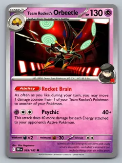 Pokemon TCG SV10: Destined Rivals Team Rocket's Orbeetle 089/182 - Image 1