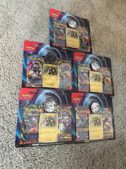 Pokemon TCG Lot Of 5 Phantasmal Flames, Mega Evolution 2 Pack Blister, Raikou - Image 1