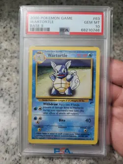 Pokemon Wartortle Base Set 2 63/130 PSA 10 - Image 1