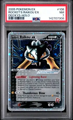 ROCKET'S RAIKOU EX HOLO 108/107 DEOXYS POKEMON PSA 7 - Image 1