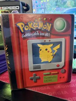 Nintendo Pokemon 3-Ring Binder Pikachu Meowth 9-Pocket Vintage 1999 - Image 1