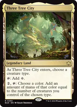 MTG Three Tree City BloomBurrow Rare Legendary Land NM - Image 2