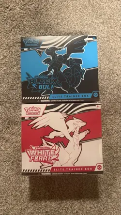 Pokemon Black Bolt & White Flare Elite Trainer Box ETB Set of 2 - Factory Sealed - Image 1