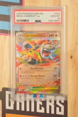 2025 Pokemon Mega Evolution Camerupt ex Double Rare #022/132 PSA 10 GEM MINT - Image 1