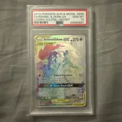 Reshiram & Zekrom GX Secret FA 259/236 Pokemon Sun Moon Cosmic Eclipse PSA 10 💎 - Image 1