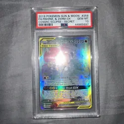 Reshiram & Zekrom GX Secret FA 259/236 Pokemon Sun Moon Cosmic Eclipse PSA 10 💎 - Image 3