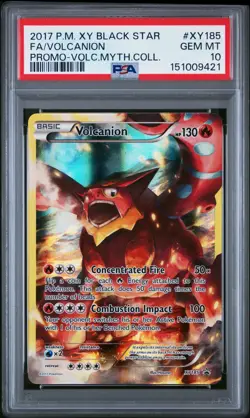 Pokemon VOLCANION Full Art XY Black Star Promo Mythical Collection #185 ~ PSA 10 - Image 1