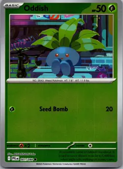 Oddish 001/094 Common Phantasmal Flames Pokemon Reverse Holo Near Mint - Image 1