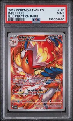 Infernape #173/167 PSA 9 Pokemon Scarlet & Violet Twilight Masquerade 2024 - Image 1