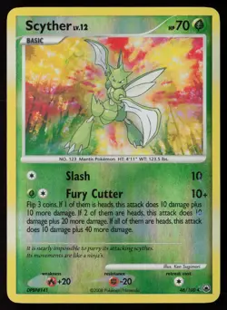 Scyther 46/100 Uncommon Majestic Dawn Pokemon Reverse Holo Damaged - Image 1