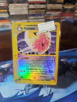 2002 Pokemon Expedition Clefable Reverse Holo 07/165 Rare E-reader Badly Damaged - Image 1