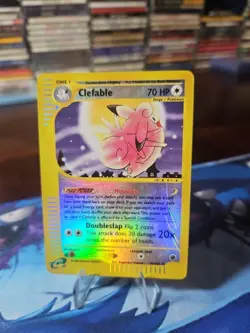 2002 Pokemon Expedition Clefable Reverse Holo 07/165 Rare E-reader Badly Damaged - Image 2