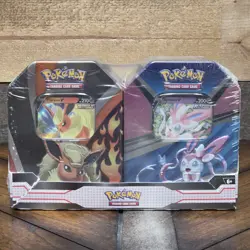 Eevee Evolutions Flareon V & Sylveon V Tin 2-Pack Bundle Set - Image 1