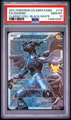 2021 POKEMON CELEBRATIONS CLASSIC COLLECTION #114 FULL ART/ZEKROM PSA 10 - Image 1