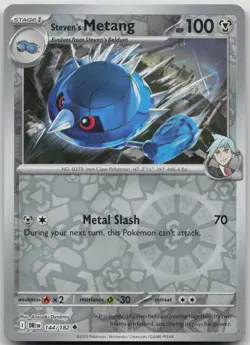 Steven's Metang 144/182 Uncommon Destined Rivals Pokemon Reverse Holo Near Mint - Image 1