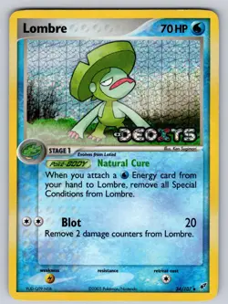 Lombre 34/107 Reverse Holo Uncommon Deoxys Pokemon Heavily Played - Image 1