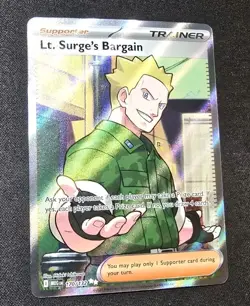 Pokemon TCG Lt. Surge's Bargain full art mega evolution holo 170/132 - Image 1