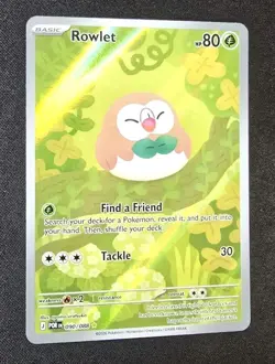 Pokemon Rowlet Illustration Rare Full Art Near Mint Perfect Order 090/088 - Image 1