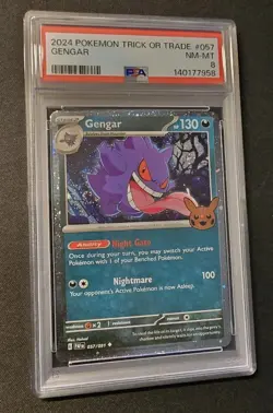 🌀FART SWIRL 🌀2024 POKEMON TRICK OR TRADE #057 GENGAR PSA 8 - Image 2