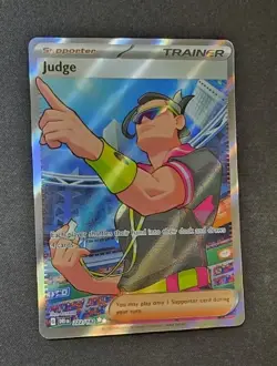 Pokemon TCG Judge 222/182 Sv10: Destined Rivals Ultra Rare Full Art Holo Trainer - Image 1