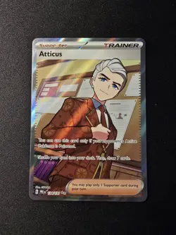 Atticus 134/131 - Pokemon TCG: Prismatic Evolutions - Full Art Trainer MINT! - Image 2