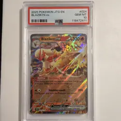 Pokemon Blaziken ex Double Rare EX Holo PSA 10 024/159 Journey Together - Image 1