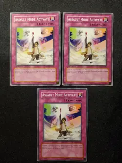 3x Assault Mode Activate NM DP09-EN022 1st Edition Unlimited Yugioh Playset - Image 1