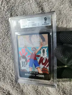 2022 One Piece Romance Dawn Japanese Monkey D. Luffy Don!!! Foil BGS 9 like PSA - Image 2