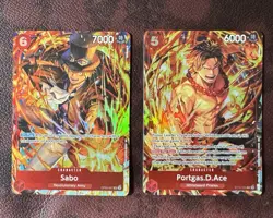 Lot of 2 - Sabo & Ace - One Piece CG Illustration Box Vol. 5 SR Promo MINT - Image 1