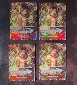 LOT of 4 Portgas.D.Ace ST15-005 One Piece CG Illusttation Box Vol5 SR Promo MINT - Image 1