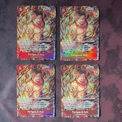 LOT of 4 Portgas.D.Ace ST15-005 One Piece CG Illusttation Box Vol5 SR Promo MINT - Image 2
