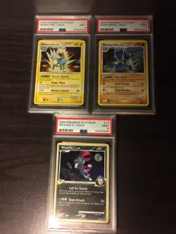 Pokemon PSA 9 MINT - Manectric 11/127 Rampardos 13/127 Weavile 17/127 - Platinum - Image 1