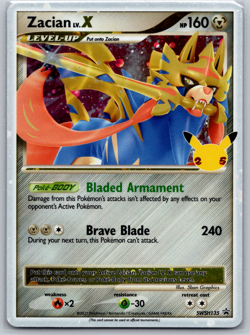 Pokemon Zacian Lv.X SWSH135 Celebrations Black Star Promo - Image 1
