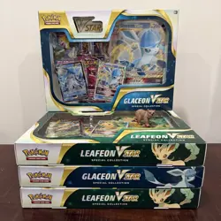 Lot of 4x Pokemon Glaceon + Leafeon VSTAR Special Collection Boxes - Sealed - Image 1