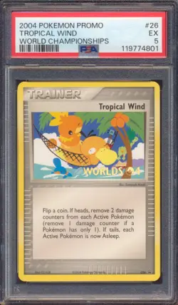 2004 POKEMON PROMO TROPICAL WIND WORLD CHAMPIONSHIPS STAMP #26 PSA 5! - Image 1