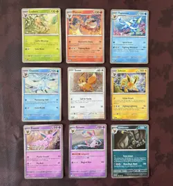 LOT of 9 Eevee/Eevolution Cosmos Holo Pokemon TCG Prismatic Evolution Promo MINT - Image 1