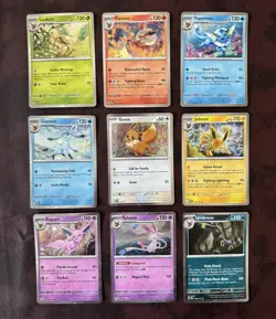 LOT of 9 Eevee/Eevolution Cosmos Holo Pokemon TCG Prismatic Evolution Promo MINT - Image 2