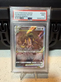 2023 POKEMON SWORD & SHIELD CROWN ZENITH #GG55 FULL ART/REGIGIGAS VSTAR PSA 9 - Image 1