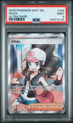 2025 Pokemon White Flare WHT En Hilda Ultra Rare #164 PSA 9 - Image 1