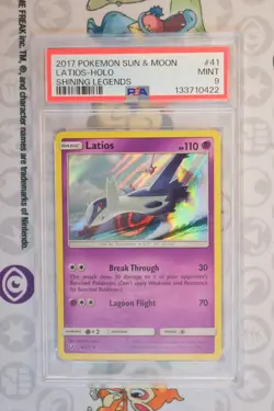 2017 POKEMON SUN & MOON SHINING LEGENDS #41 LATIOS-HOLO PSA 9 - Image 1