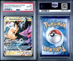 Pokemon Pikachu & Zekrom GX TAG TEAM Ultra Rare Holo Team Up 33/181 PSA 8 2019 - Image 3
