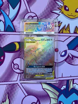Pokemon - Moltres & Zapdos & Articuno GX 69/68 - Hidden Fates - Graded - ACE 10 - Image 1