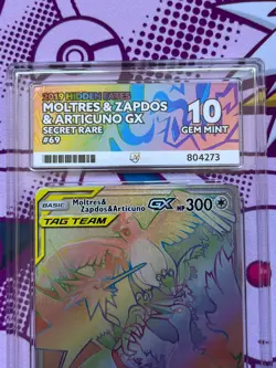 Pokemon - Moltres & Zapdos & Articuno GX 69/68 - Hidden Fates - Graded - ACE 10 - Image 3