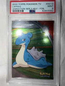 2000 Topps Pokemon TV Lapras HV13 H&V Foil PSA 9 Mint Animation Series 3 - Image 1