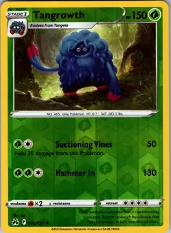 Tangrowth Reverse Holo Rare Crown Zenith 005/159 NM - Pokemon TCG - Image 1