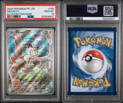 Pokemon 2025 Meowth 106/094 Illustration Rare Phantasmal Flames GEM MINT PSA 10 - Image 3